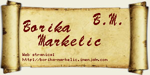 Borika Markelić vizit kartica